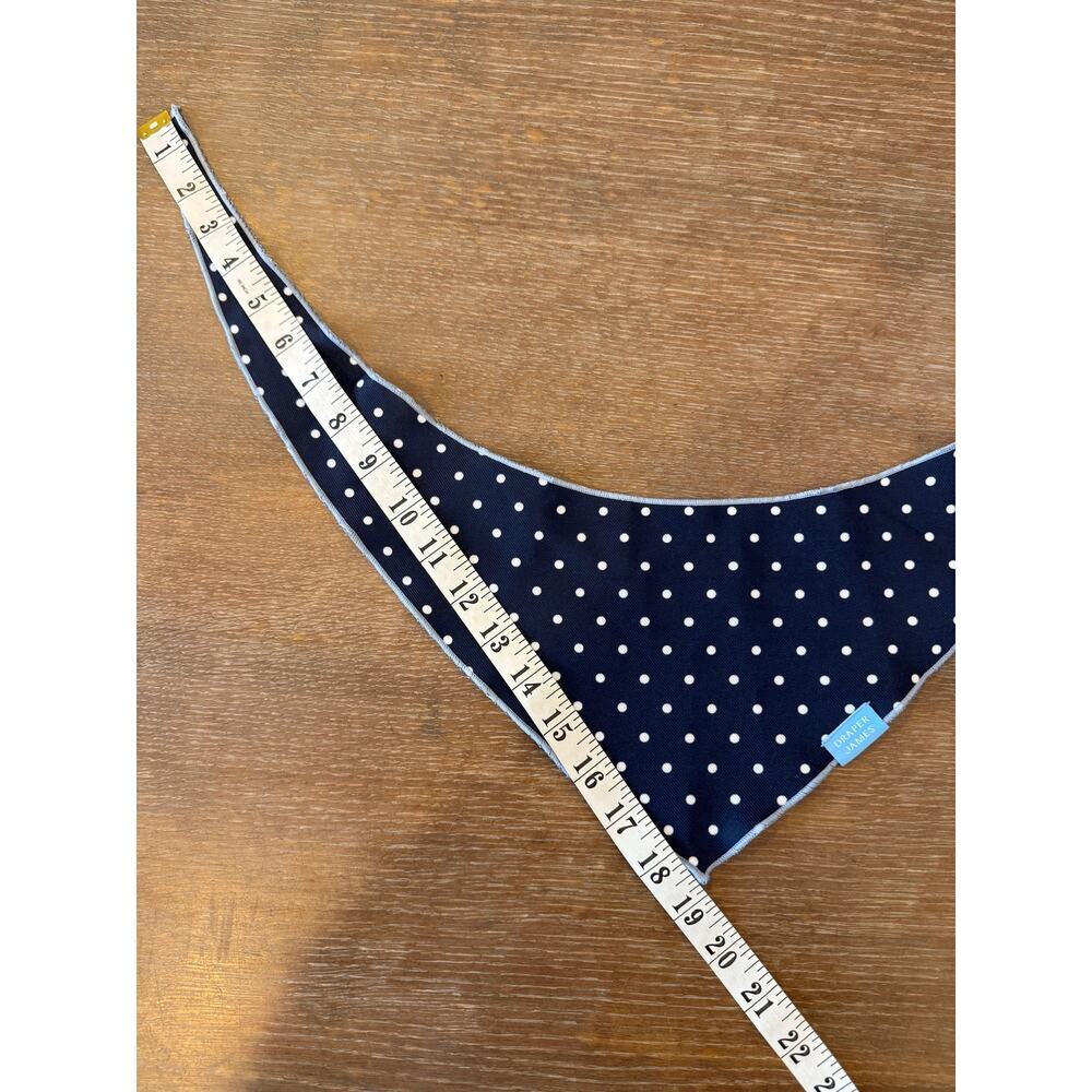 Draper James Navy white polka dot reversible blue and white striped dog bandana - Picture 7 of 7